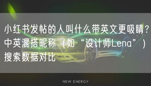 小红书发帖的人叫什么带英文更吸睛？中英混搭昵称（如“设计师Lena”）搜索数据对