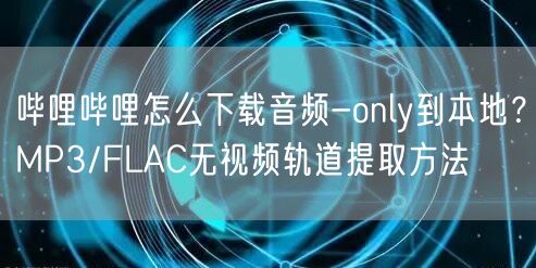 哔哩哔哩怎么下载音频-only到本地？MP3/FLAC无视频轨道提取方法