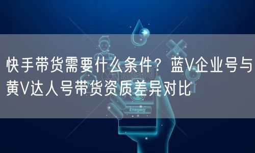 快手带货需要什么条件？蓝V企业号与黄V达人号带货资质差异对比