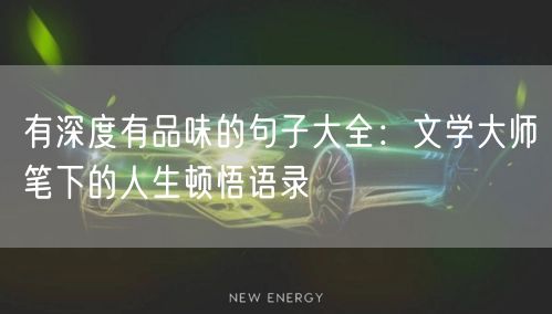 有深度有品味的句子大全：文学大师笔下的人生顿悟语录