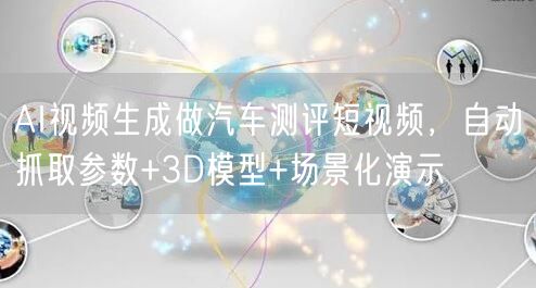 AI视频生成做汽车测评短视频，自动抓取参数+3D模型+场景化