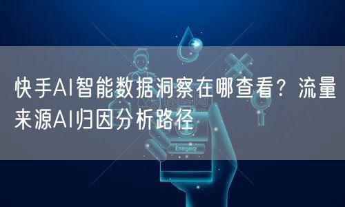 快手AI智能数据洞察在哪查看？流量来源AI归因分析路径