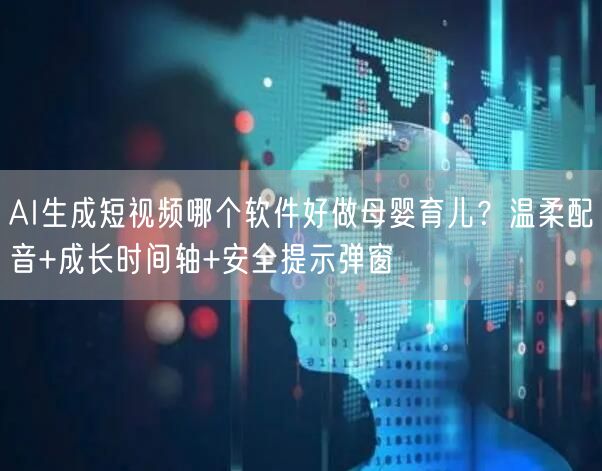 AI生成短视频哪个软件好做母婴育儿？温柔配音+成长时间轴+安