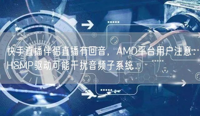 快手直播伴侣直播有回音，AMD平台用户注意：HSMP驱动可能